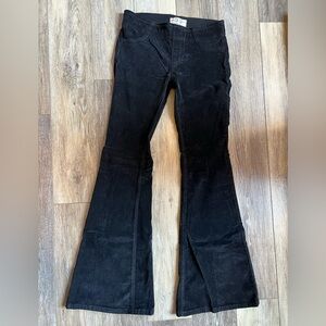 We The Free Black Corduroy Flare Pants Pull-On NWOT Size 27 Short